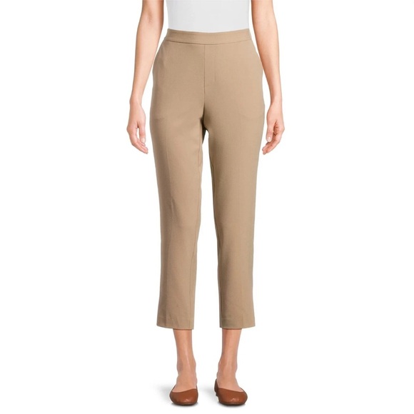 Time and Tru Women's Tapered Pull On Pants, 27" Inseam, Size Small (4-6), Beige - Picture 1 of 5